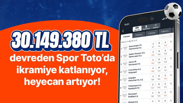 Spor Toto'da 30 milyon TL'lik dev ikramiye heyecanı