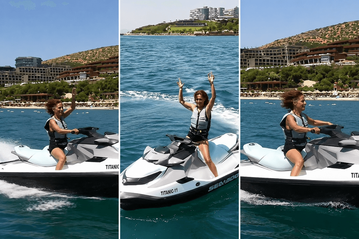 Yıldız Tilbe'nin Bodrum'daki jet ski performansı sosyal medyayı salladı