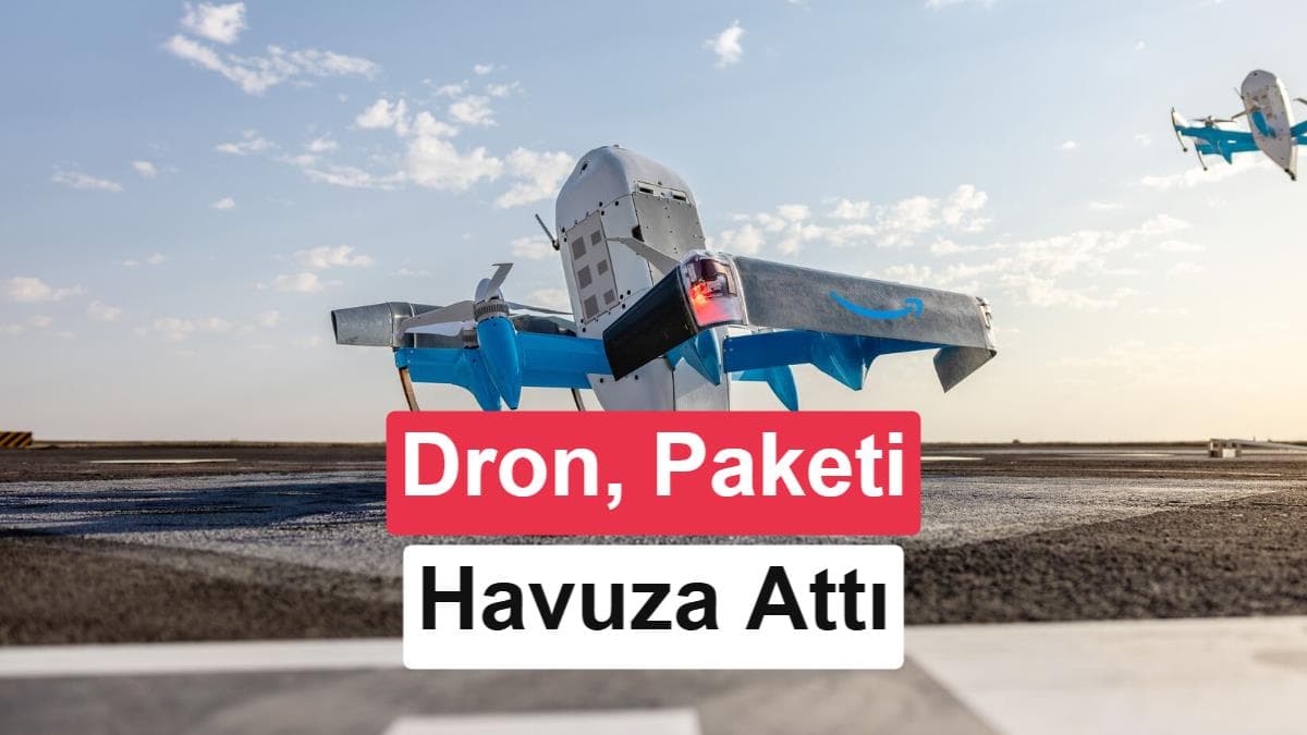 Amazon'un dronu teslimat sırasında paketi havuza bıraktı