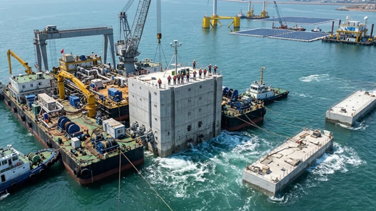 Denizin altında dev proje nedir? 5 katlı bina büyüklüğündeki beton bloklar nereye indiriliyor?