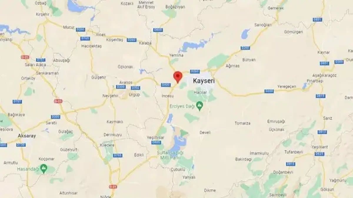 Kayseri ili ve fay zonlarını gösteren genel harita görseli
