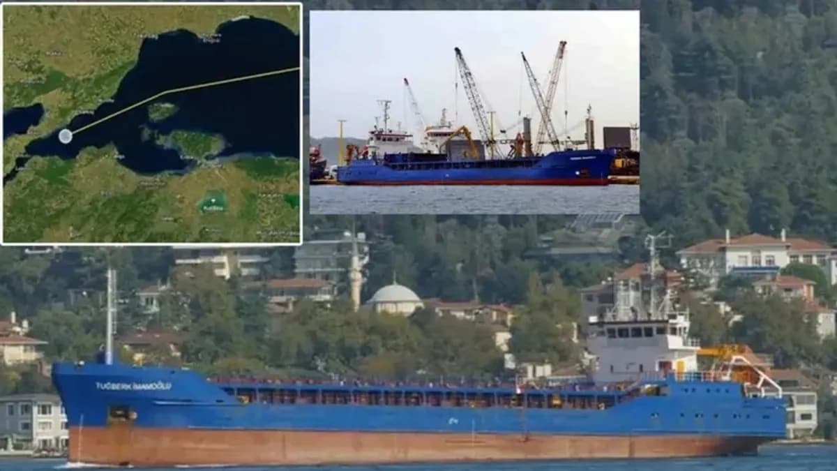 Marmara Denizi'nde gemi çarpışması sonrası arama kurtarma çalışması yürüten deniz unsurları.
