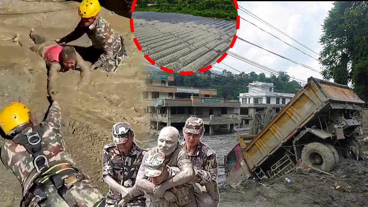 Nepal'deki sel felaketinin etkilediği bölgelerden genel görünüm