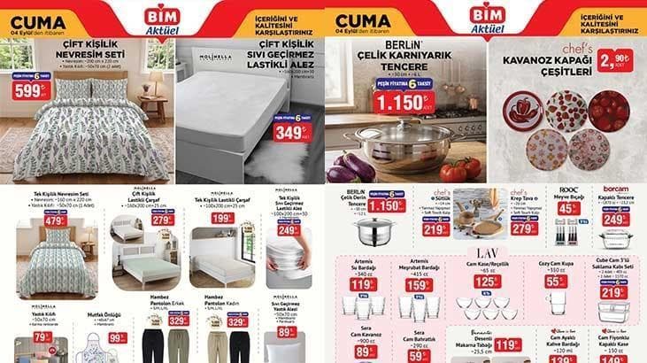 BİM mağazasında elektronik ve küçük ev aletleri ürünlerinin bulunduğu raflar.
