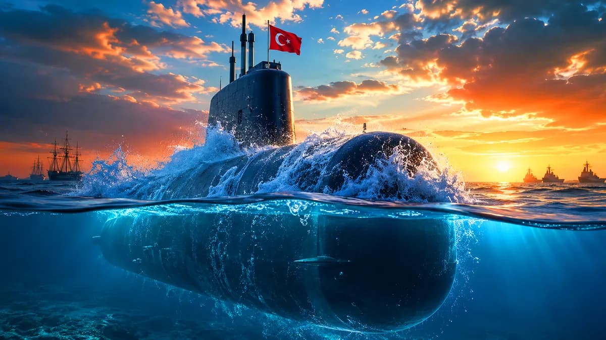 Denizde seyir hâlindeki bir denizaltı