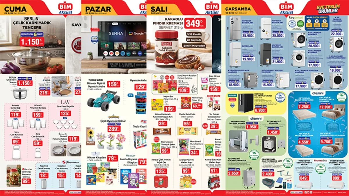 BİM aktüel 4-6-8-9 Eylül 2026 kataloğunda neler var, bu hafta indirimde mi? Haftanın fırsatları hangi tarihlerde geçerli?