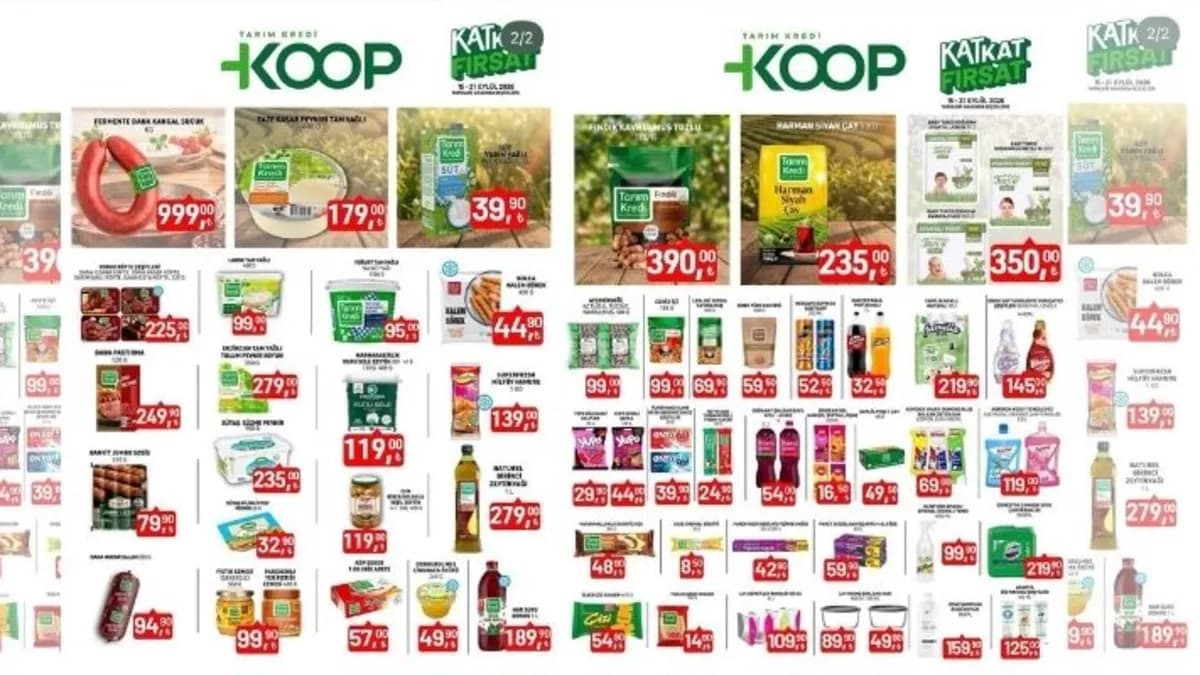 Tarım Kredi Kat Kat Fırsat 15-21 Eylül 2026 kataloğunda hangi ürünler indirimde? Katalog hangi ürün gruplarını kapsıyor?
