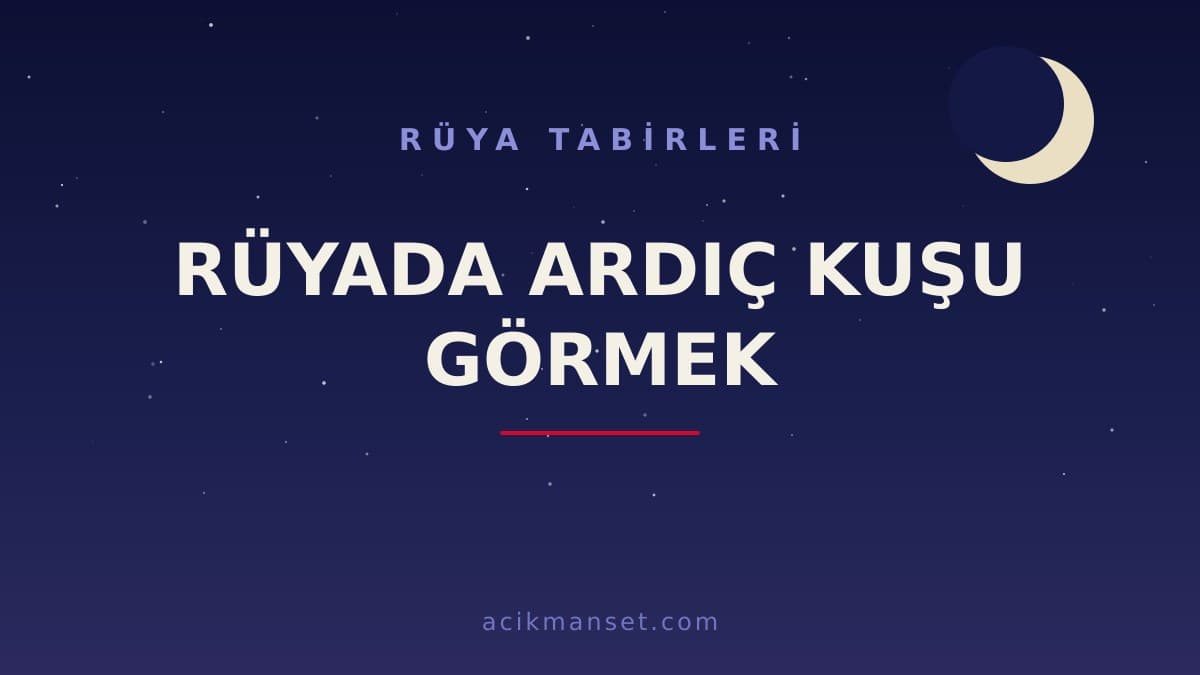 Rüyada ardıç kuşu görmek ne anlama gelir? Dini yorumu, hayırlı sayılan durumlar ve psikolojik anlamı nedir?
