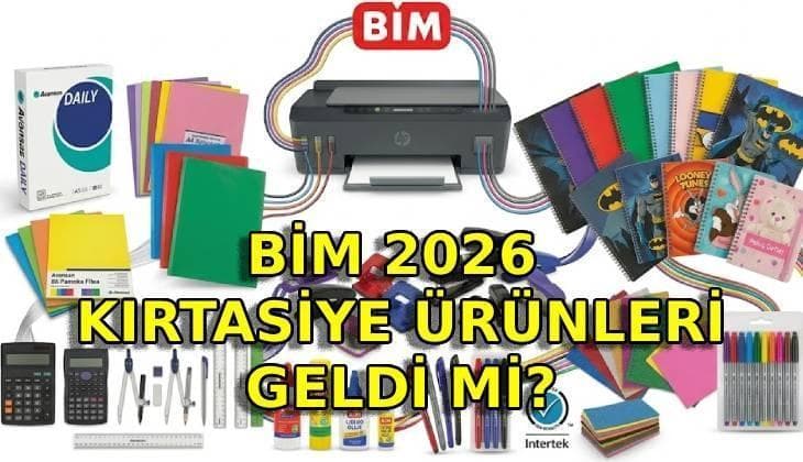 BİM mağazasında okul dönemi için listelenen kırtasiye ürünleri