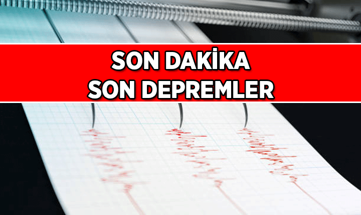 Deprem kayıtlarını gösteren son depremler ekranı