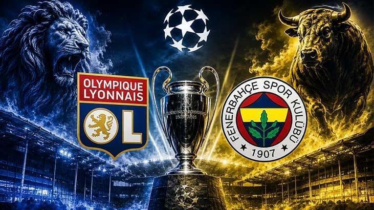 Parc Olympique Lyonnais Stadyumu'nun maç öncesi görünümü.
