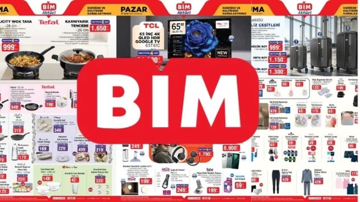 BİM'in 8-16 Eylül 2026 aktüel kataloğunda öne çıkan ürün kategorilerini gösteren tanıtım görseli