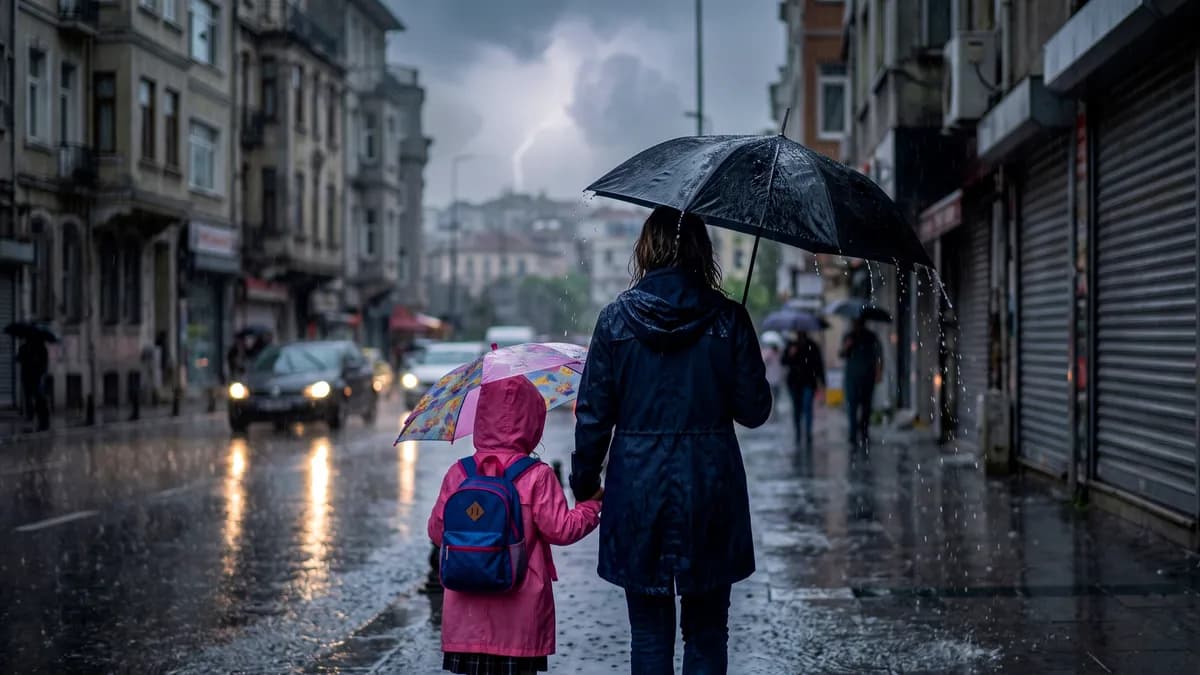 Meteoroloji Genel Müdürlüğü'nün sağanak yağış tahminini gösteren hava durumu haritası